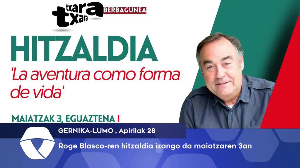 Roge Blascoren hitzaldia izango da maiatzaren 3an