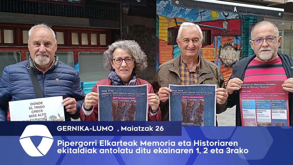 Pipergorri Elkarteak Memoria eta Historiaren ekitaldiak antolatu ditu ekainaren 1, 2 eta 3rako