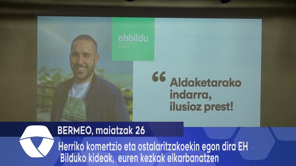 Herriko komertzio eta ostalaritzakoekin egon dira EH Bilduko kideak,  euren kezkak elkarbanatzen
