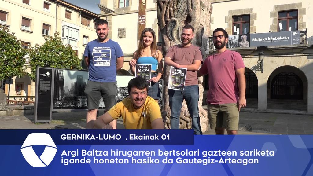 Argi Baltza bertsolari gazteen sariketa igande honetan hasiko da Gautegiz-Arteagan