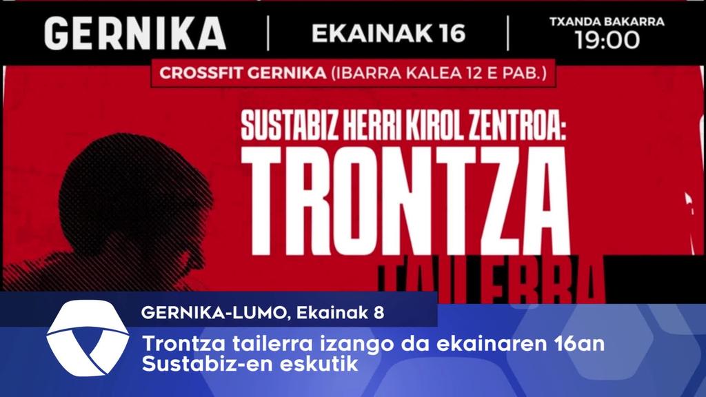 Sustabizen eskutik trontza tailerra izango da ekainaren 16an