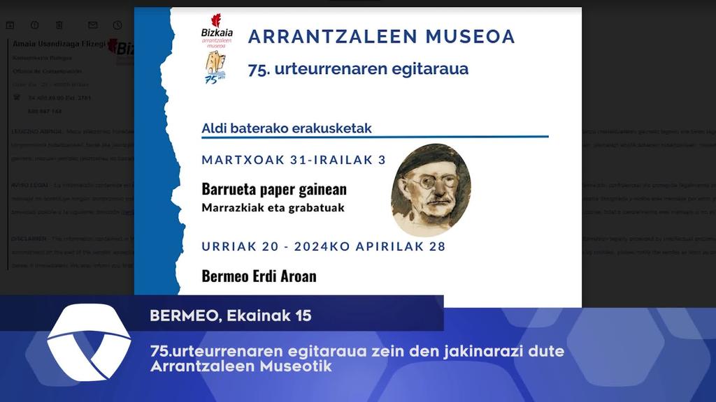 75.urteurrenaren egitaraua zein den jakinarazi dute Arrantzaleen Museotik