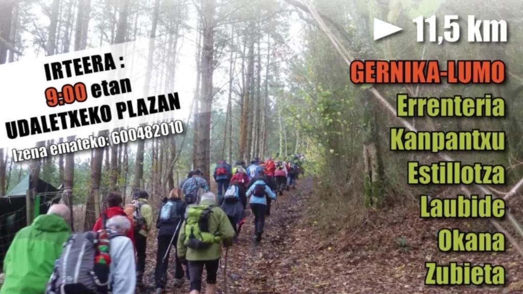 Gernika-Lumo eta inguruak ezagutzeko ibilbidea izango da ekainaren 24an