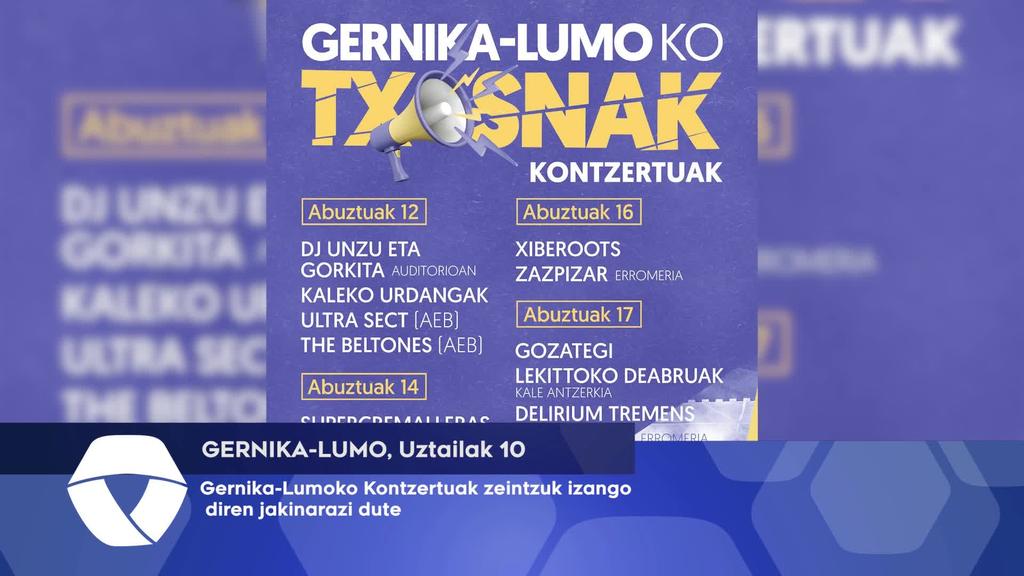 Gernika-Lumoko kontzertuak zeintzuk izango diren jakinarazi dute