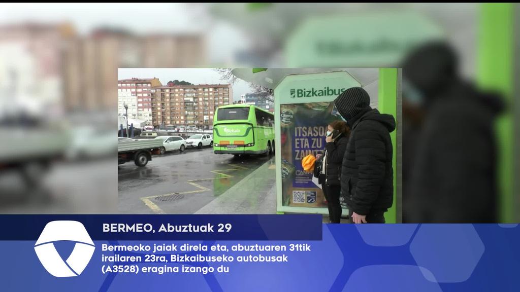 Bermeoko jaiak direla eta, abuztuaren 31tik irailaren 23ra, Bizkaibuskeko autobusak (A 3528) eragina izango du