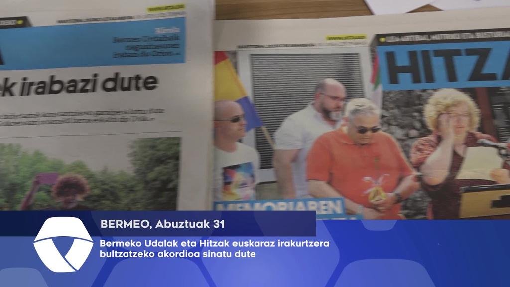 Bermeoko Udalak eta Hitzak euskaraz irakurtzera bultzatzeko akordioa sinatu dute