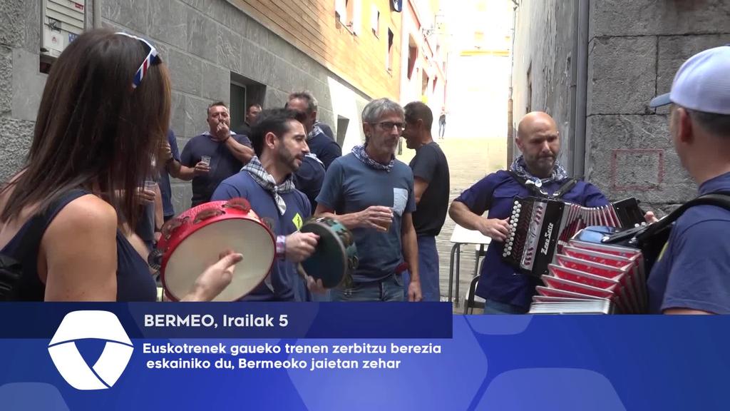 Euskotrenek gaueko trenen zerbitzu berezia eskainiko du, Bermeoko jaietan zehar