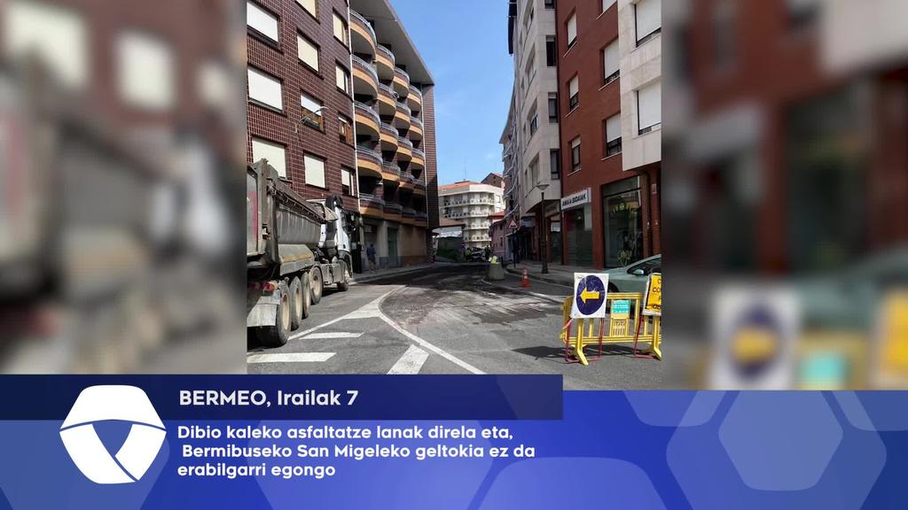 Dibio kaleko asfaltatze lanak direla eta, Bermibuseko San Migeleko geltokia ez da erabilgarri egongo