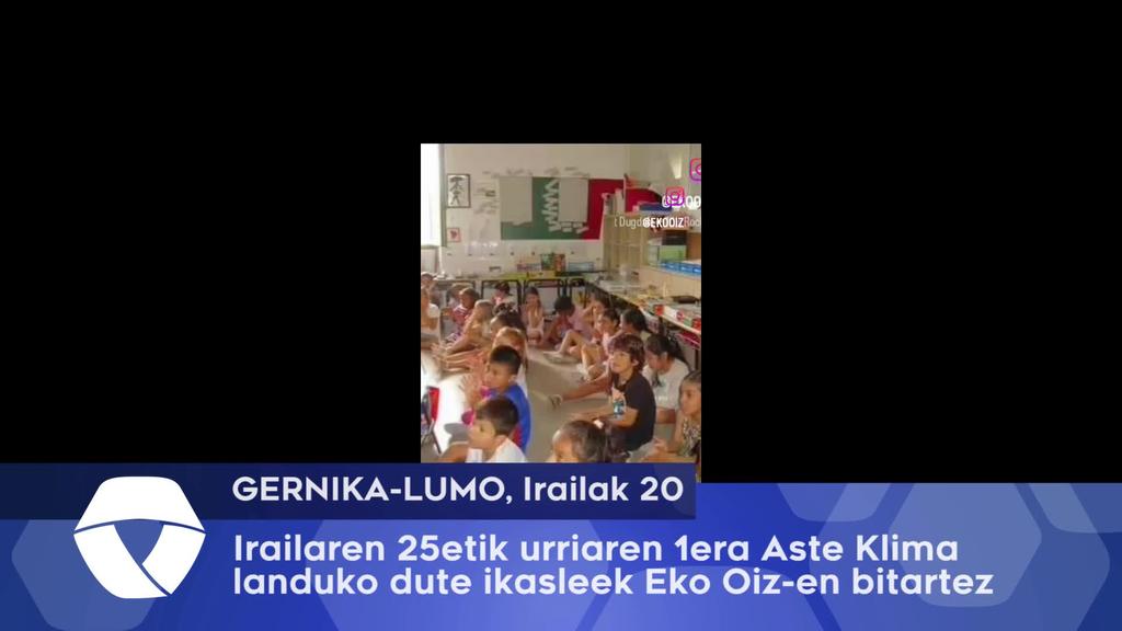 Aste Klima landuko dute Eko Oiz-en bitartez ikasleek irailaren 25etik urriaren 1era
