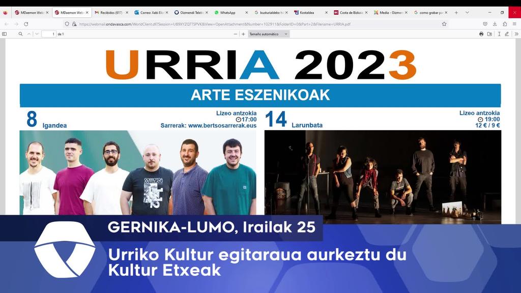 Urriko kultur egitaraua aurkeztu du Kultur Etxeak
