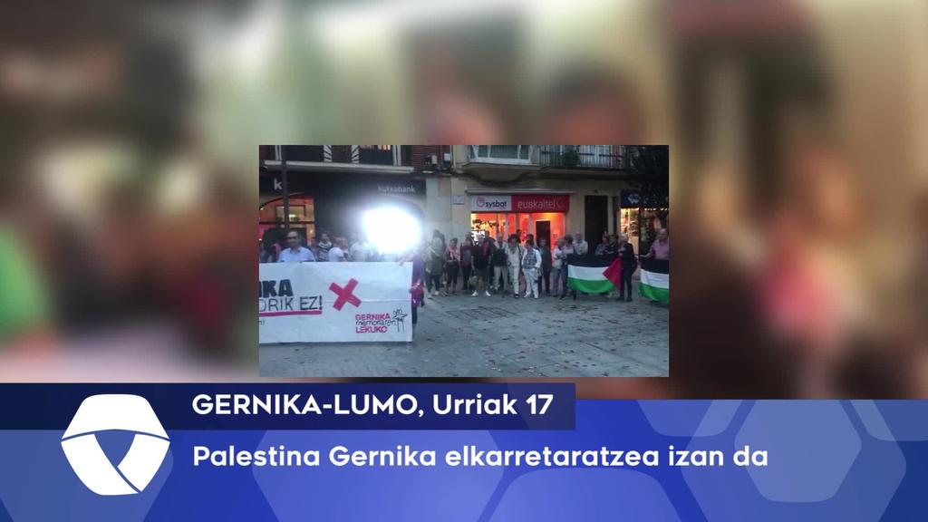 Palestinaren aldeko aldarria burutu du Gernika Memoriaren Lekukok