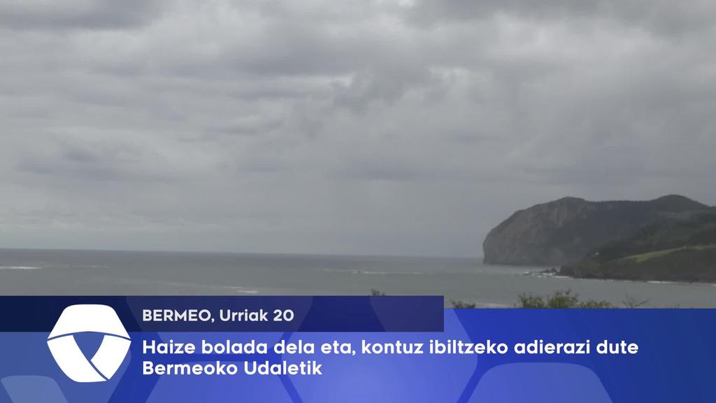 Haize bolada dela eta, kontuz ibiltzeko adierazi dute Bermeoko Udaletik