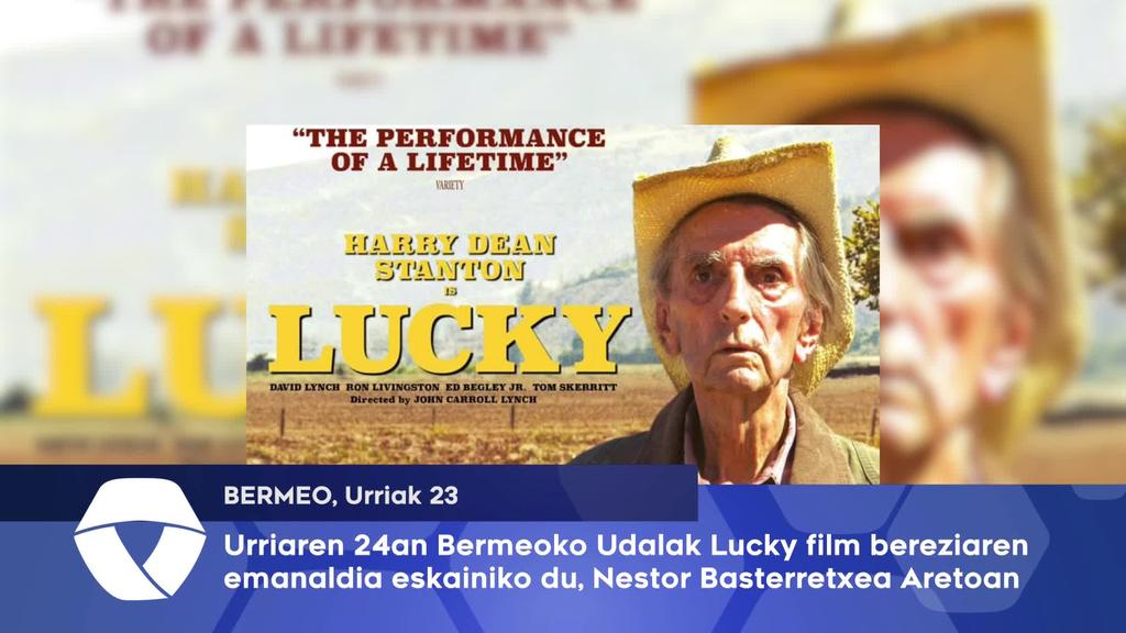 Urriaren 24an Bermeoko Udalak Lucky film bereziaren emanaldia eskainiko du, Nestor Basterretxea Aretoan