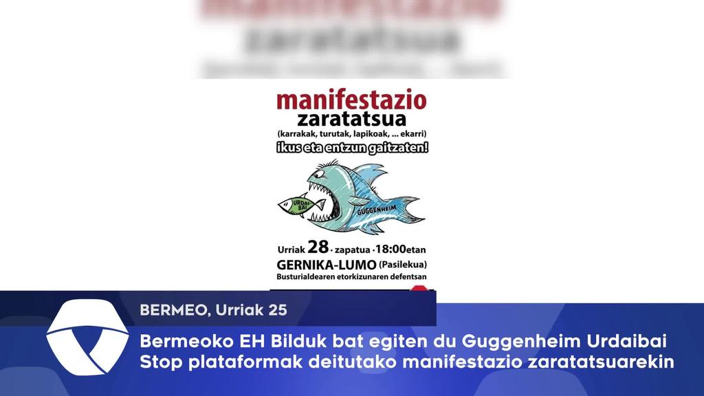 Bermeoko EH Bilduk bat egiten du Guggenheim Urdaibai Stop plataformarekin