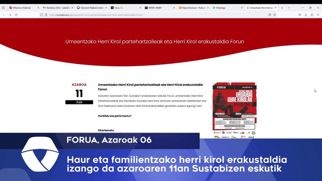 Ume eta familientzako herri kirol erakustaldia izango da azaroaren 11an Sustabizen eskutik