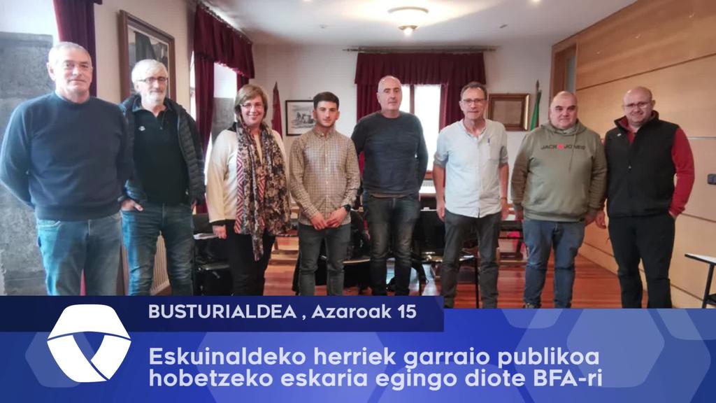 Garraio publikoa hobetzeko deia egin diote eskuinaldeko udalerriek Aldundiari