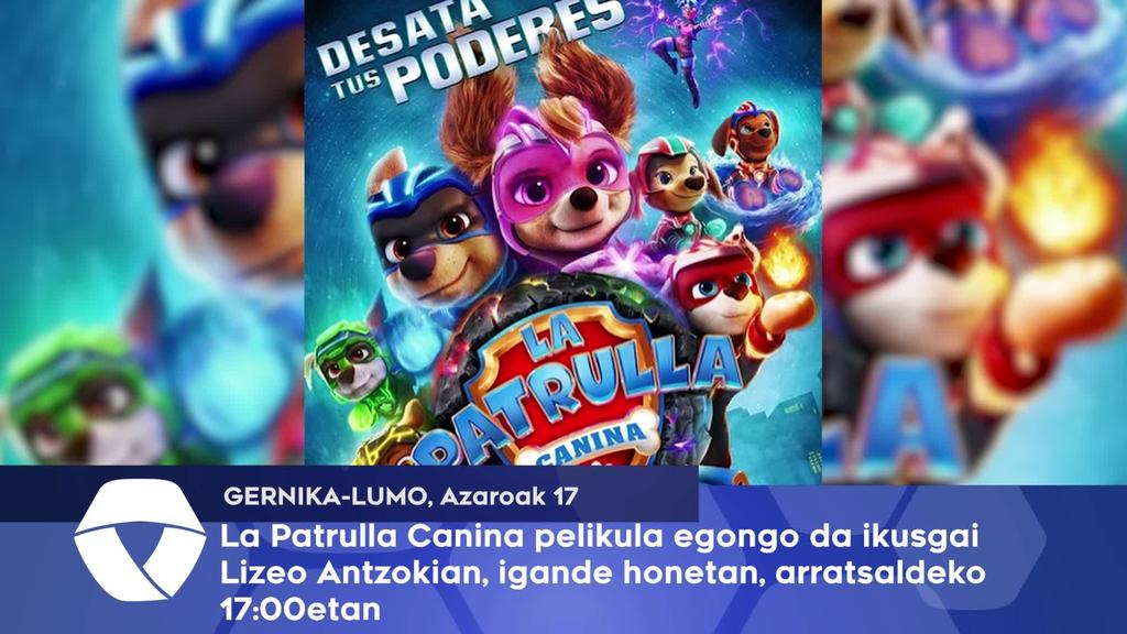 La Patrulla Canina pelikula egongo da ikusgai