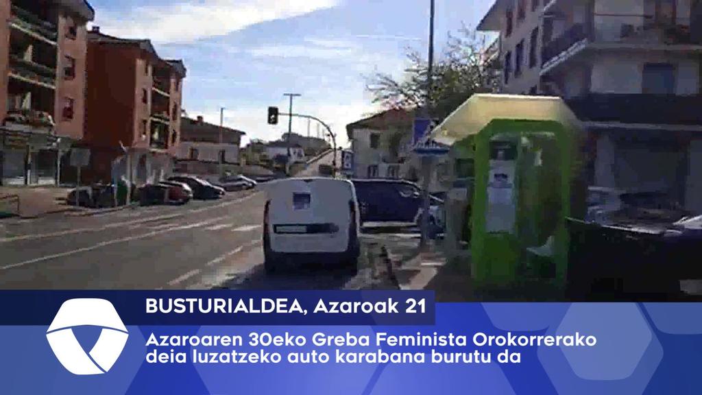 Azaroaren 30eko Greba Orokor Feminista iragartzeko auto karabana burutu dute