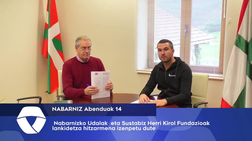 Lankidetza hitzarmena izenpetu dute Nabarnizko Udalak eta Sustabiz Herri Kirol Fundazioak