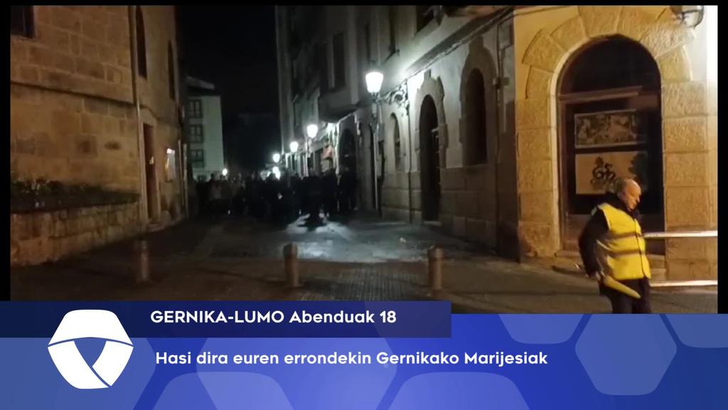 Hasi dira Gernikako Marijesiak euren errondekin