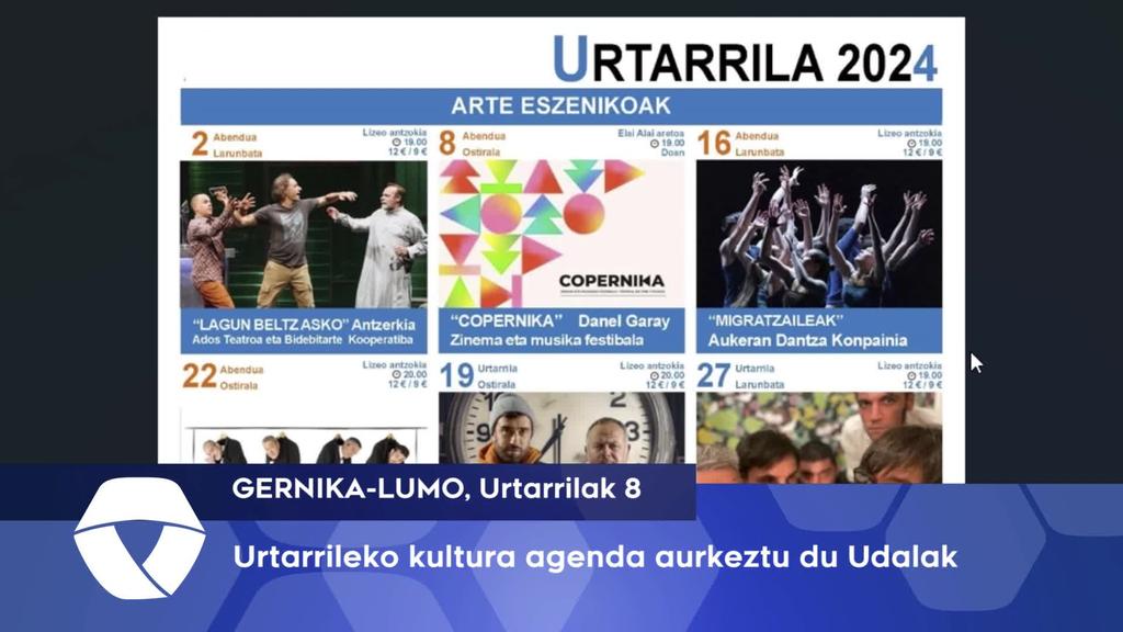Urtarrileko kultur agenda aurkeztu da