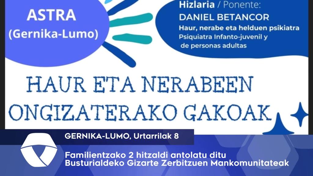 Familientzako 2 hitzaldi antolatu ditu Busturialdeko Gizarte Zerbitzuen Mankomunitateak