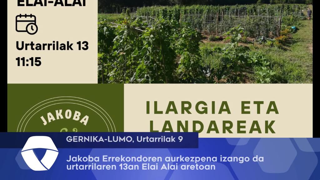 Jakoba Errekondoren aurkezpena izango da urtarrilaren 13an