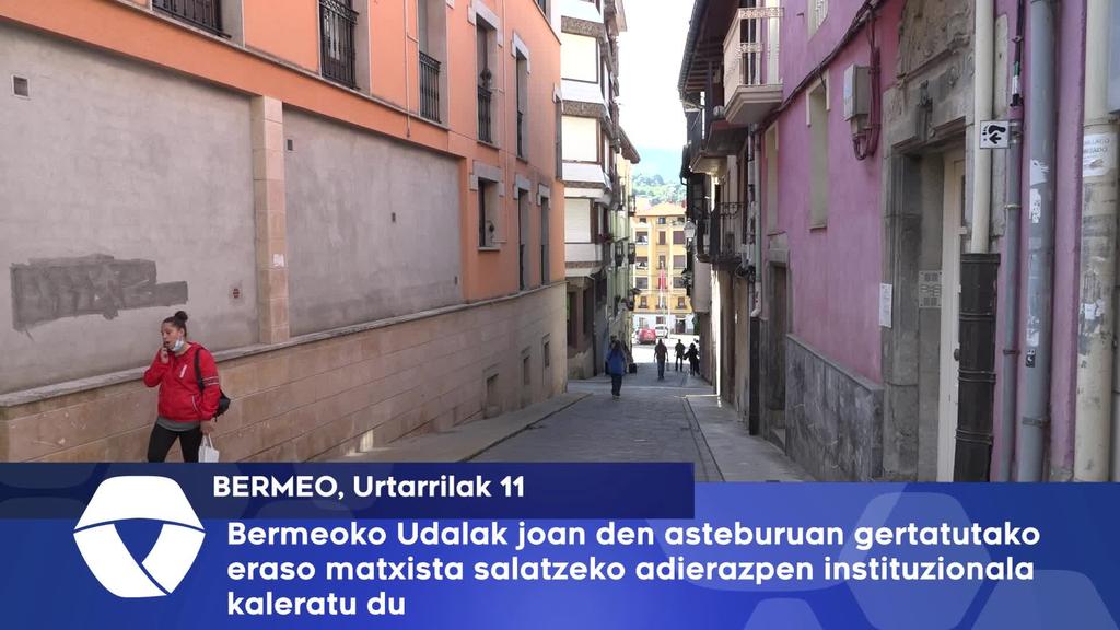 Bermeoko Udalak joan den asteburuan gertatutako eraso matxista salatzeko adierazpen instituzionala kaleratu du