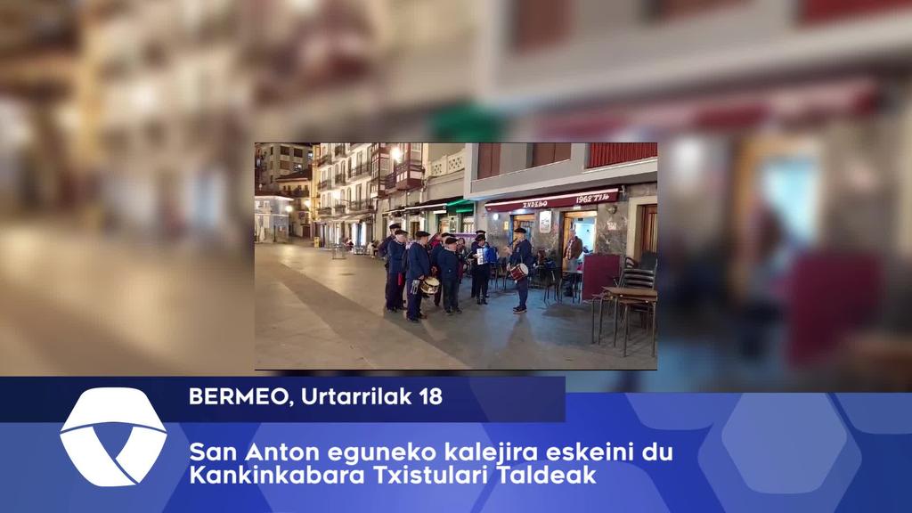 San Anton Eguneko kalejira eskeini du Kankinkabara Txistulari Taldeak