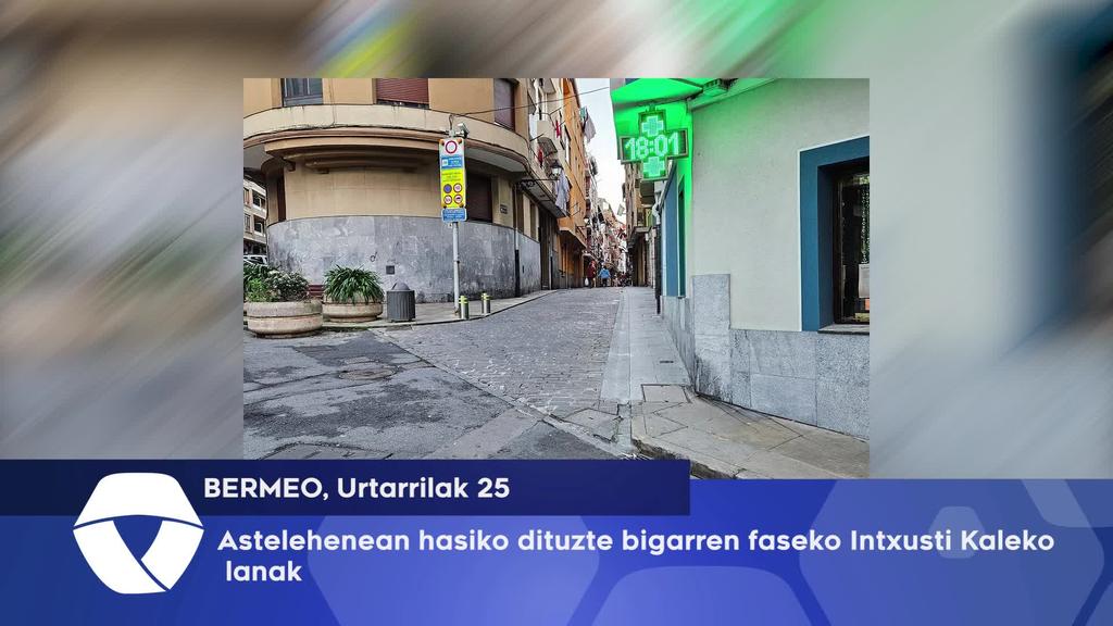 Astelehenean hasiko dituzte bigarren faseko Intxusti kaleko obrak