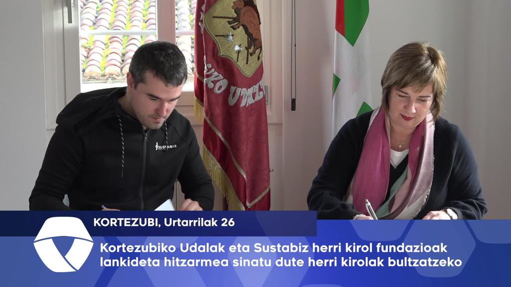 Kortezubiko Udalak eta Sustabiz herri kirol fundazioak hitzarmena sinatu dute