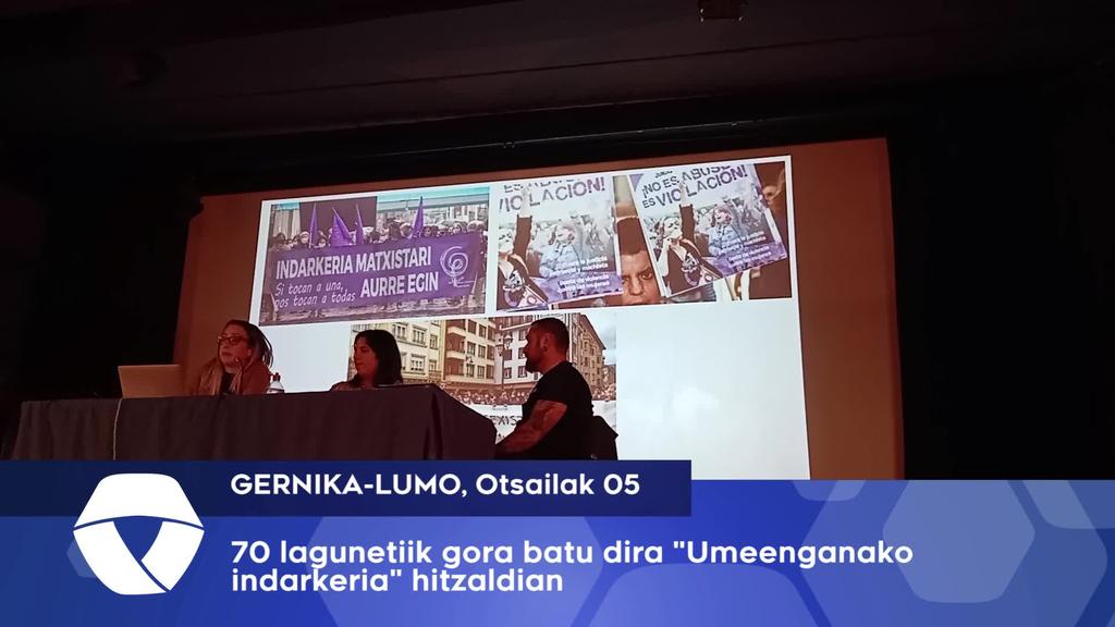 70 lagunetik gora batu dira umeenganako indarkeria hitzaldian