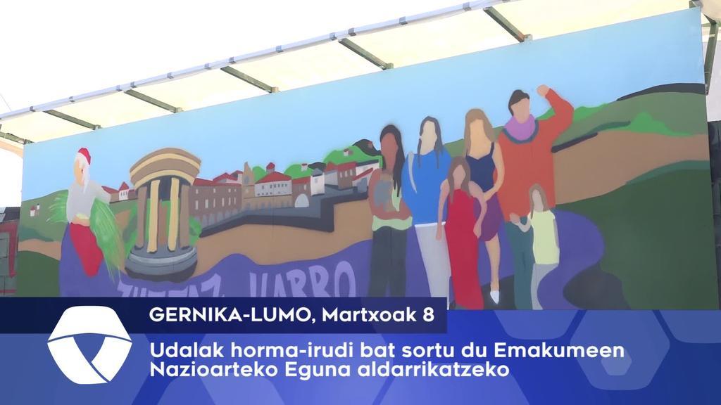 Gernika-Lumoko Udalak horma-irudi bat sortu du Emakumeen Nazioarteko Eguna aldarrikatzeko