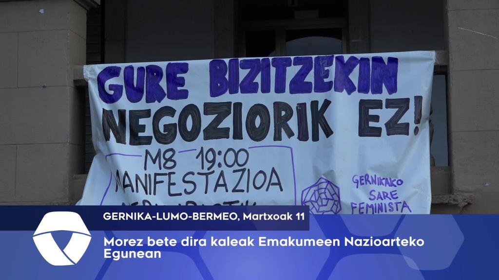 Kaleak morez jantzi dira Emakumeen Nazioarteko Egunean