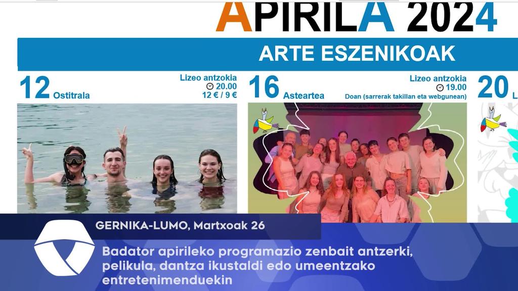 Badator apirileko programazioa