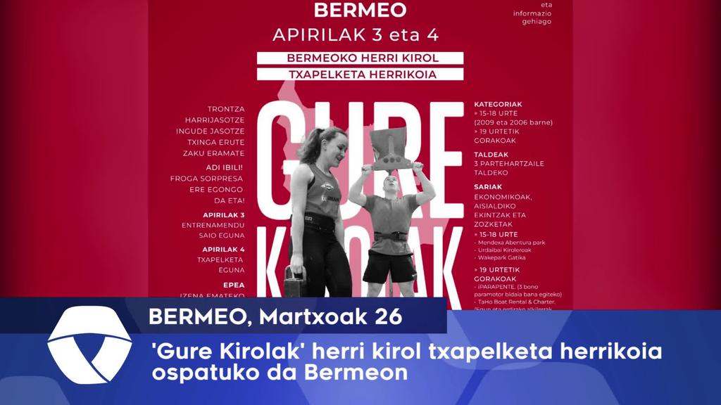 ‘Gure Kirolak’ herri kirol txapelketa herrikoia ospatuko da Bermeon