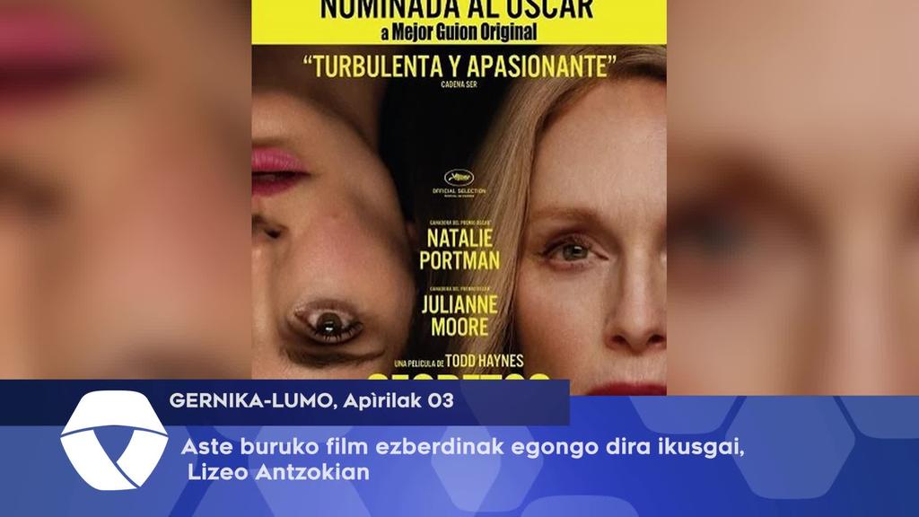 Aste buruko film ezberdinak egongo dira ikusgai, Lizeo Antzokian
