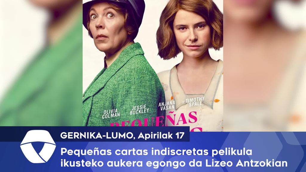 Pequeñas cartas indiscretas pelikula ikusteko aukera egongo da, Lizeo Antzokian