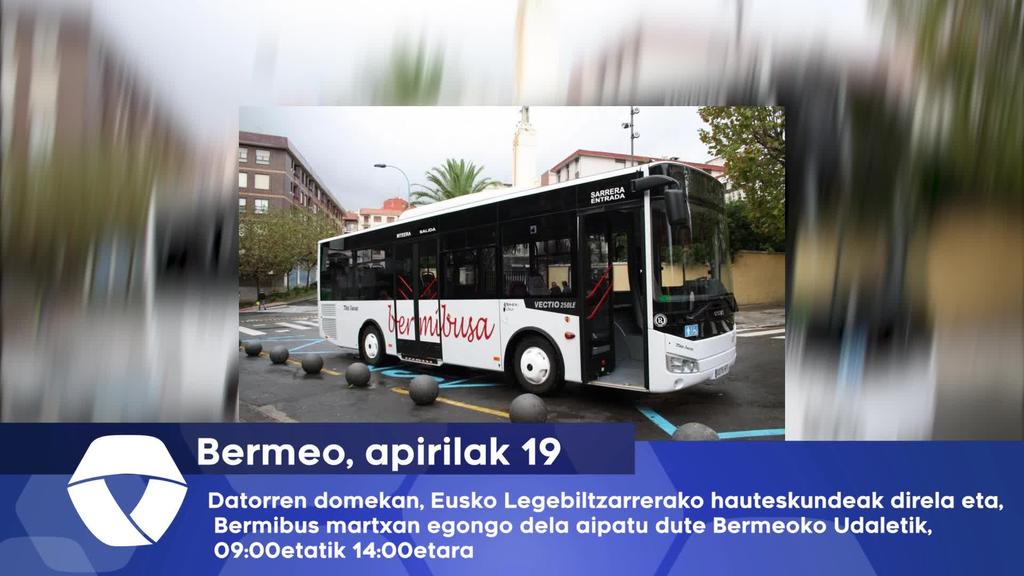 Datorren domekan, Euko Legebiltzarrerako hauteskundeak direla eta, Bermibus zerbitzua martxan egongo dela jainarazi dute Bermeoko Udaletik