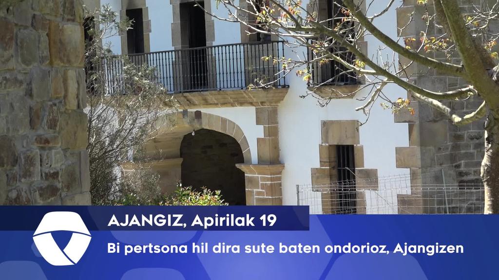 Bi pertsona hil dira sute baten ondorioz, Ajangizen