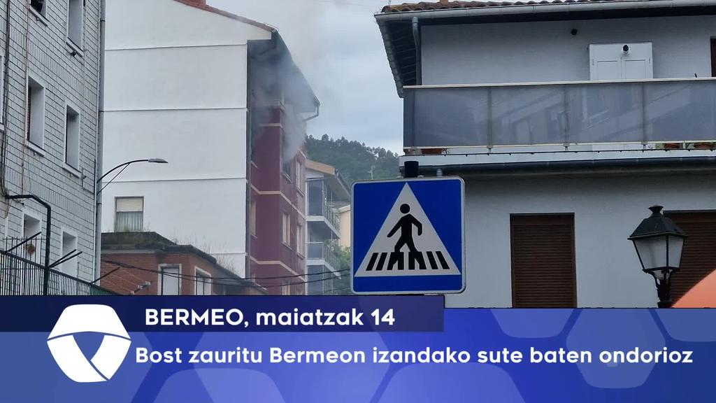 Bost zauritu Bermeon izandako sute baten ondorioz