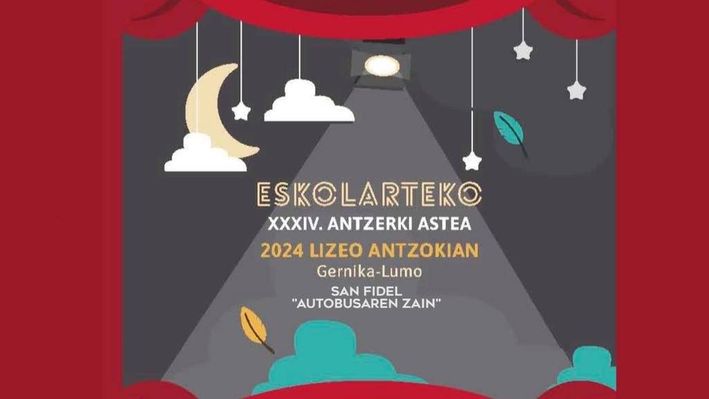 eskolarteko antzerki astea 2024 gernika-San Fidel Ikastola -Autobusaren zain