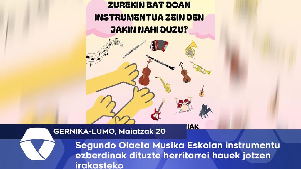 Segundo Olaeta Musika Eskolan ezberdinak dituzte herritarrei hauek jotzen irakasteko