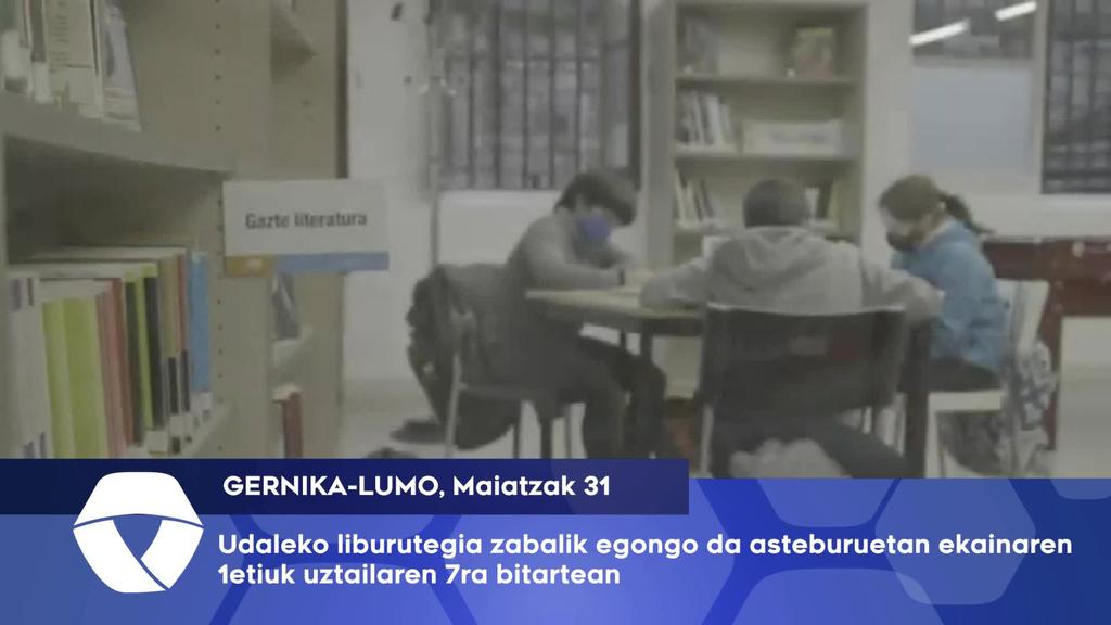 Udaleko liburutegia zabalik egongo da asteburuetan ekainaren 1etik uztailaren 7ra bitartean