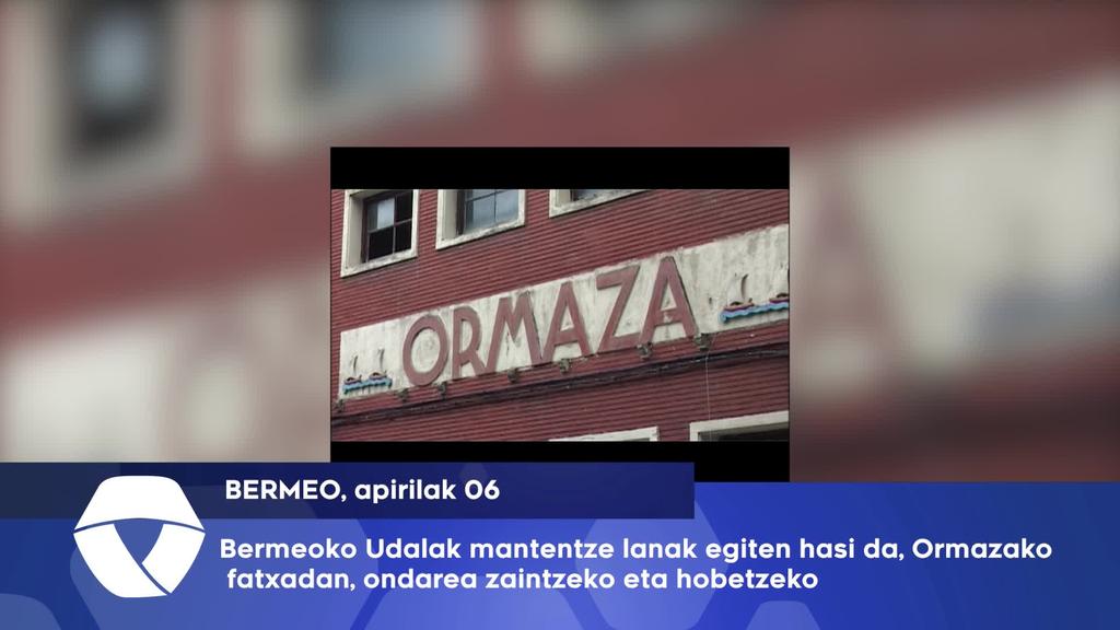 Bermeoko Udalak mantentze lanak egiten hasi da, Ormazako fatxadan