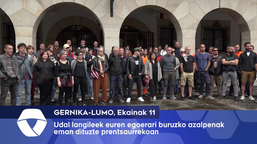 Gernika-Lumoko udal langileek euren egoerari buruzko azalpenak eman dituzte prentsaurrekoan