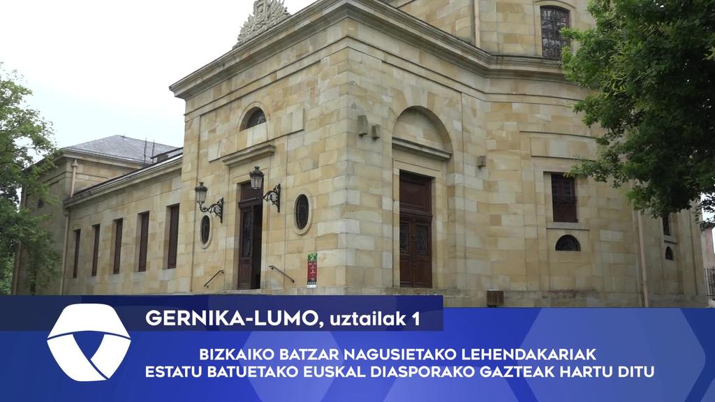 Bizkaiko Batzar Nagusietako lehendakariak Estatu Batzuetako euskal diasporako gazteak hartu ditu Gernikan.