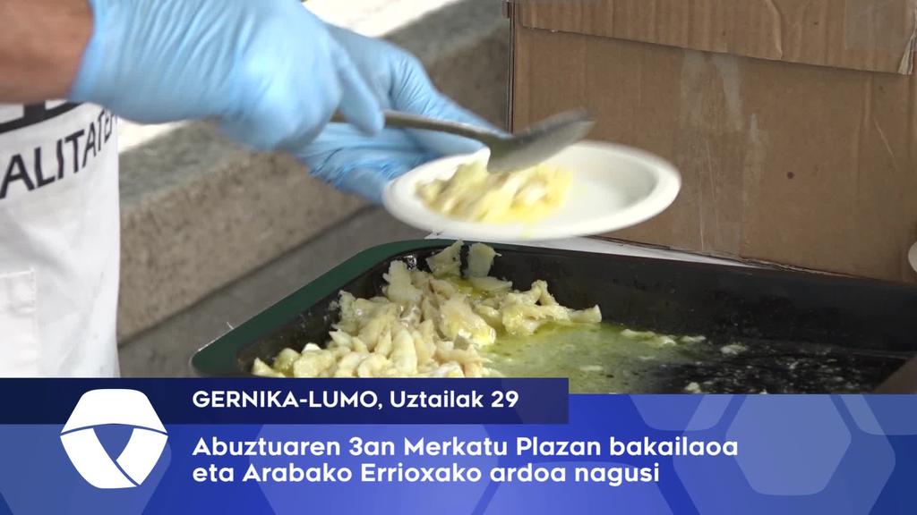 Abuztuaren 3an Bakailaoa eta Arabako Errioxako ardoa izango dira nagusi Merkatu Plazan