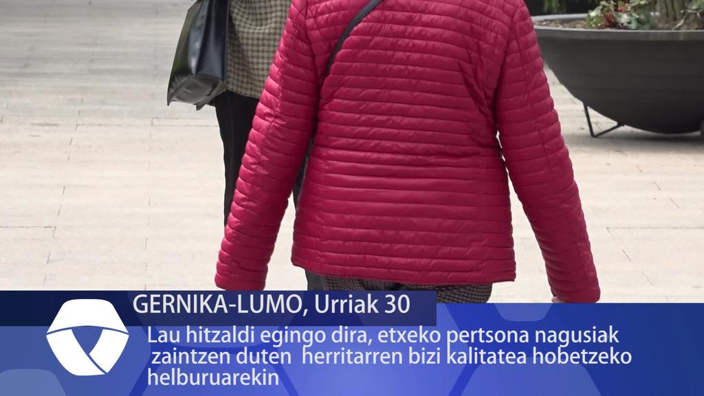 Lau hitzaldi egingo dira, etxeko pertsona nagusiak zaintzeko ardura duten herritarren bizi kalitatea hobetzeko helburuarekin