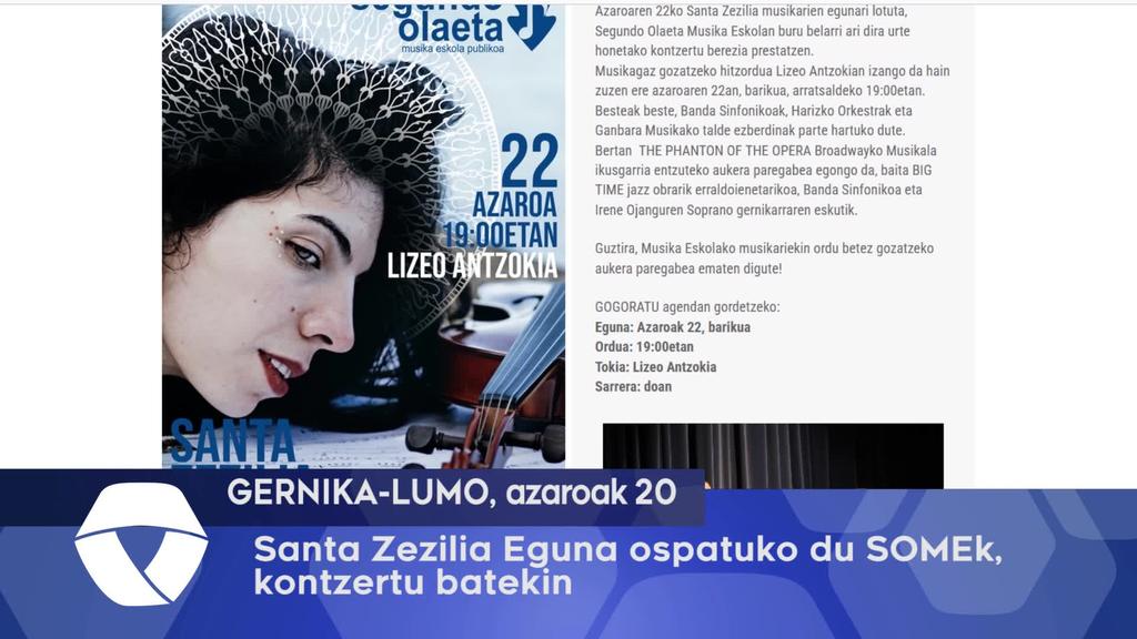 Santa Zezilia Eguna ospatuko du SOMEk, kontzertu batekin